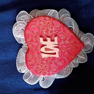 Red Heart Love Wreath Decor Handcrafted